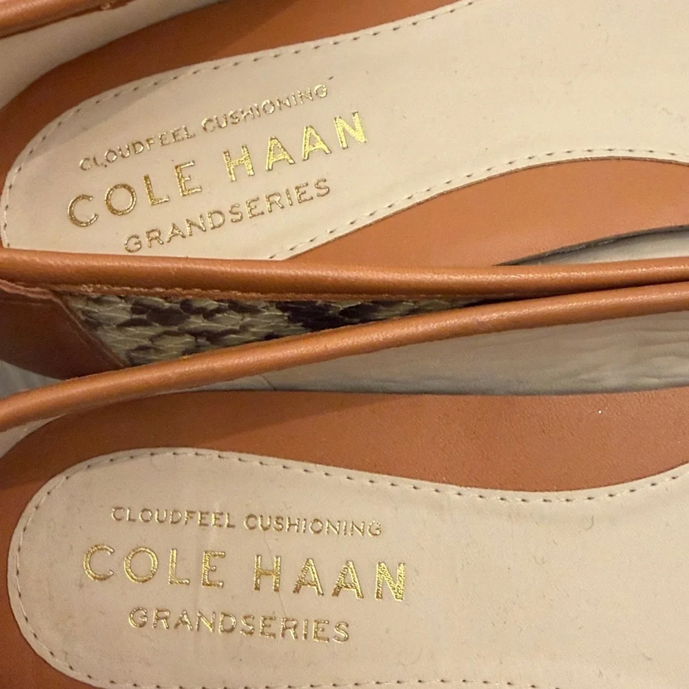 Cole Haan Cloud All Day Snake Print Ballet Flats loafers leather size 10 NEW